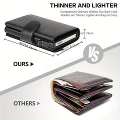 Men's Leather Card Holder RFID Blocking Coin Purse