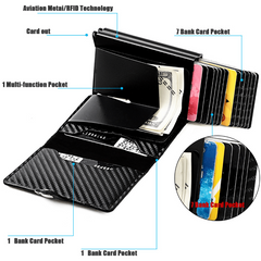 Double Layer Credit Card Box Anti Degaussing Automatic Card Bag Wallet