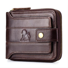 Men's Large Capacity Anti-theft Leather Wallet with Zip
