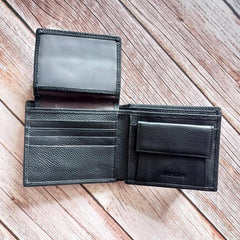 Men Short Leather Wallet with Coin Pocket