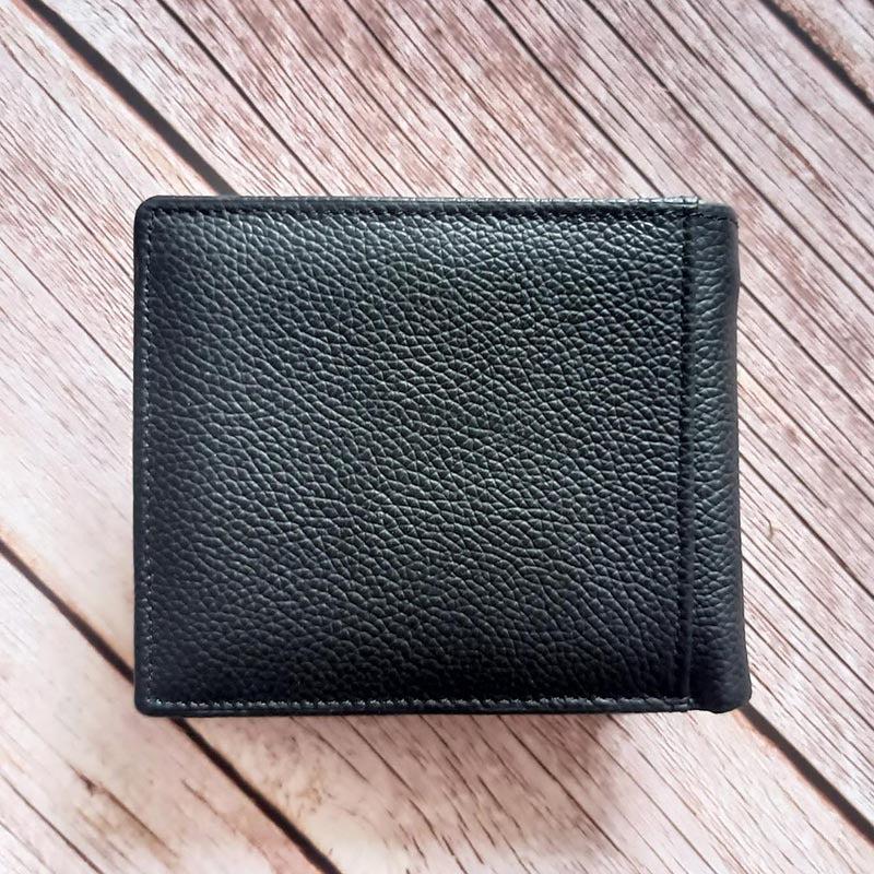 Men Short Leather Wallet with Coin Pocket