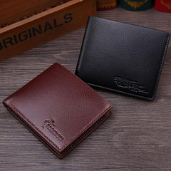 Men's Short PU Leather Billfold Wallet