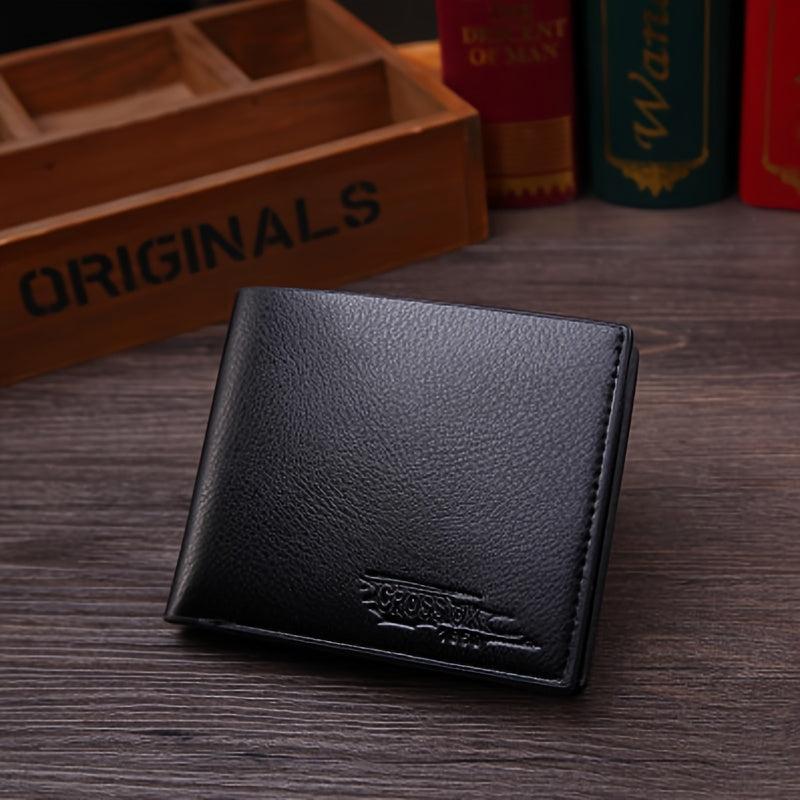Men's Short PU Leather Billfold Wallet