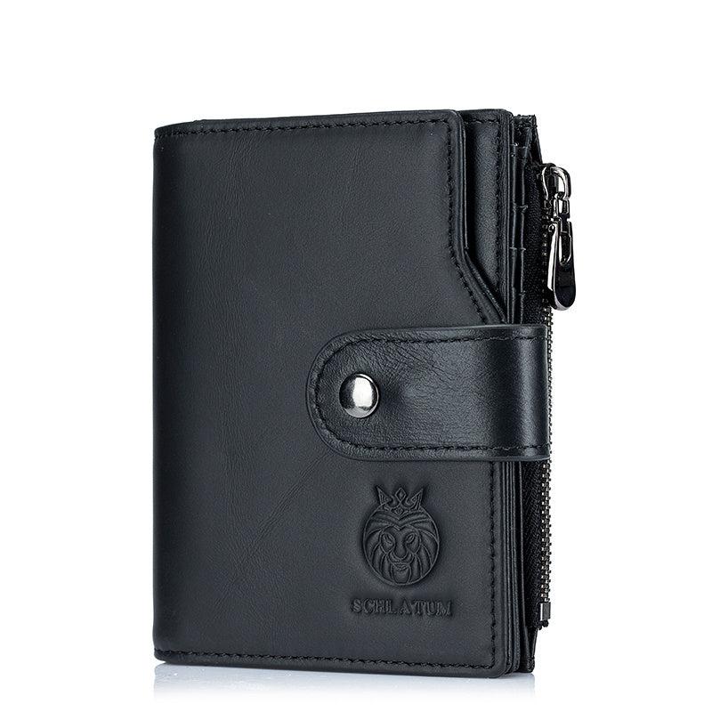 SCHLATUM Men's RFID Blocking Leather Wallet Slim Short Wallet