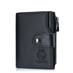 SCHLATUM Men's RFID Blocking Leather Wallet Slim Short Wallet