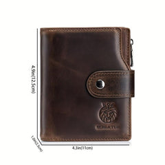 SCHLATUM Men's RFID Blocking Leather Wallet Slim Short Wallet