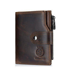 SCHLATUM Men's RFID Blocking Leather Wallet Slim Short Wallet