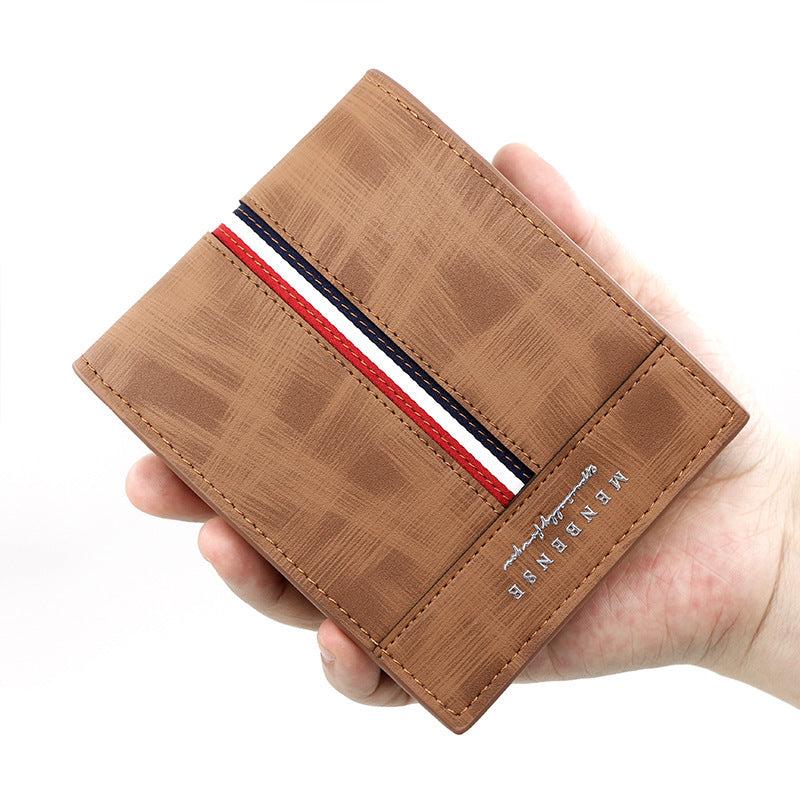 Slim Coin Pocket Photo Holder Small Wallet PU Leather Men's
