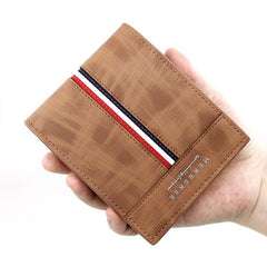 Slim Coin Pocket Photo Holder Small Wallet PU Leather Men's