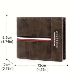 Slim Coin Pocket Photo Holder Small Wallet PU Leather Men's