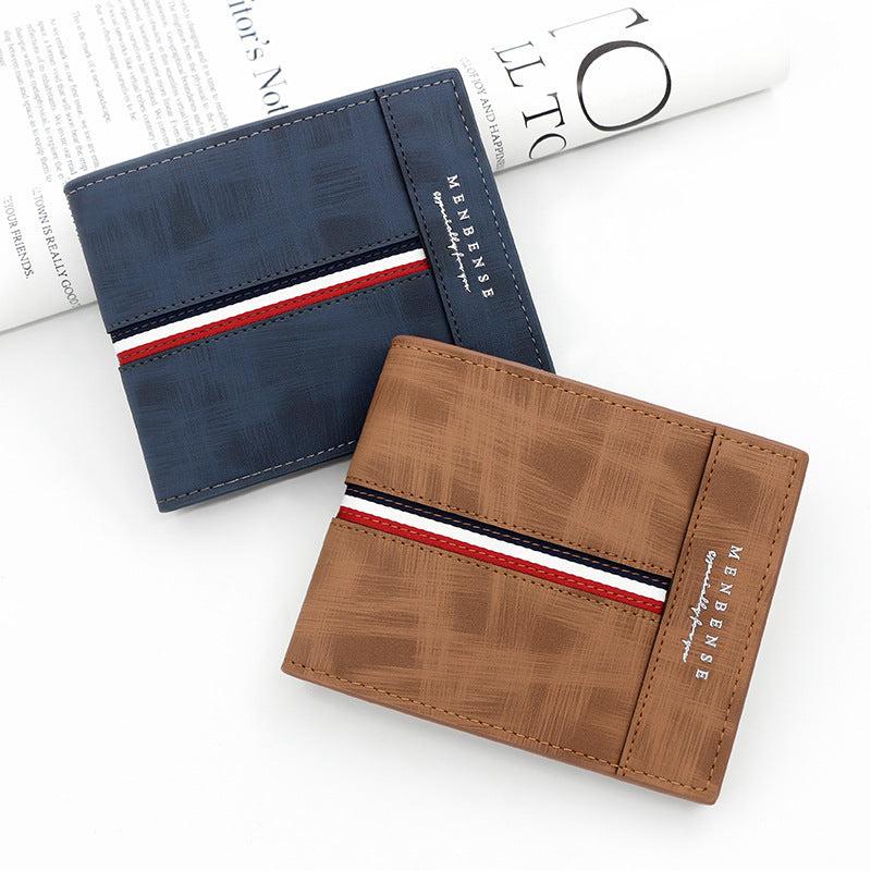 Slim Coin Pocket Photo Holder Small Wallet PU Leather Men's