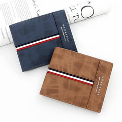 Slim Coin Pocket Photo Holder Small Wallet PU Leather Men's