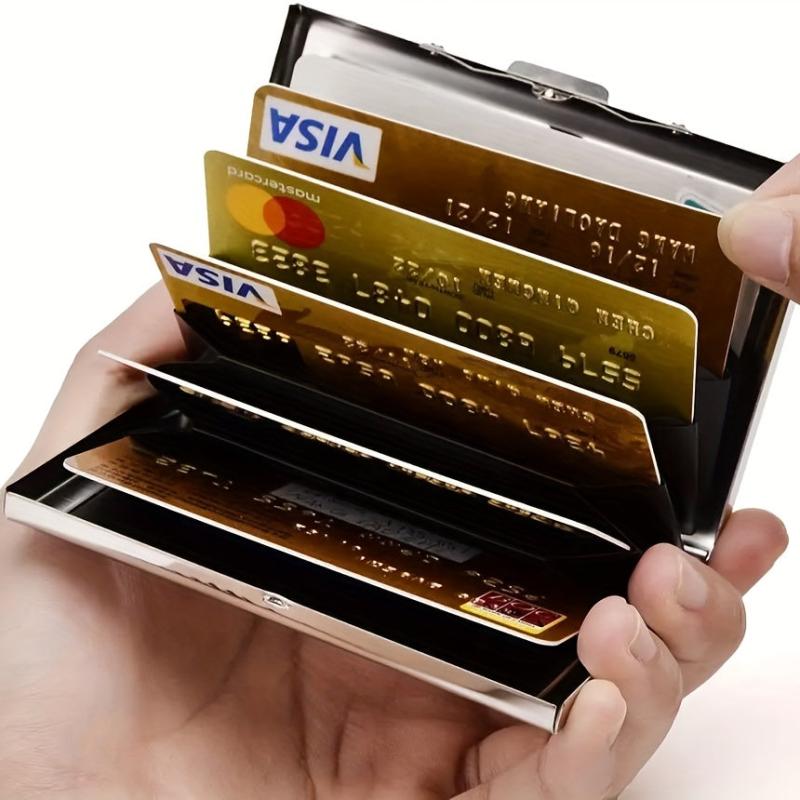 Men's Stainless Steel RFID Blocking Credit Card Holder Slim