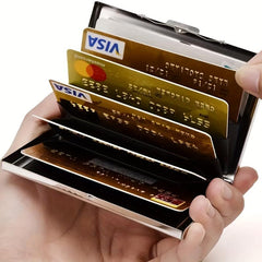 Men's Stainless Steel RFID Blocking Credit Card Holder Slim