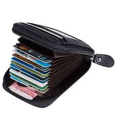 Men's Business PU Leather Card Holder Zipper Coin Purse