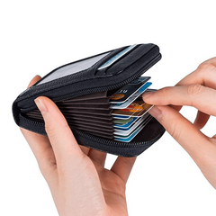 Men's Business PU Leather Card Holder Zipper Coin Purse