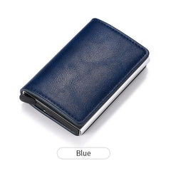 RFID Aluminum Wallet PU Leather Card Holder Minimalist Men's Wallet