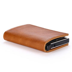 RFID Aluminum Wallet PU Leather Card Holder Minimalist Men's Wallet