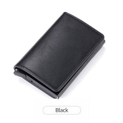 RFID Aluminum Wallet PU Leather Card Holder Minimalist Men's Wallet