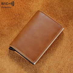 RFID Aluminum Wallet PU Leather Card Holder Minimalist Men's Wallet