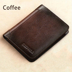 Vintage RFID Blocking Bifold Short Wallet for Men