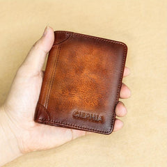 Vintage RFID Blocking Bifold Short Wallet for Men