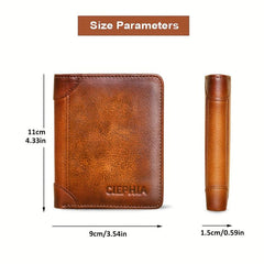 Vintage RFID Blocking Bifold Short Wallet for Men