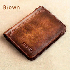 Vintage RFID Blocking Bifold Short Wallet for Men