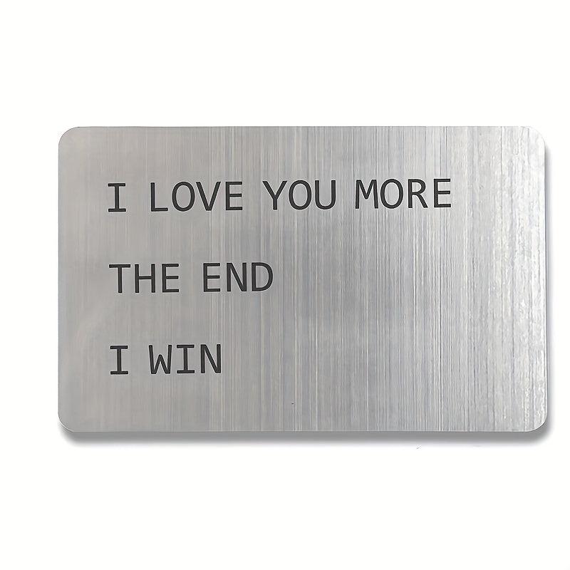 Anniversary Wallet Insert: I Love You More Engraved Keepsake For Him