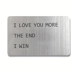 Anniversary Wallet Insert: I Love You More Engraved Keepsake For Him