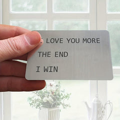 Anniversary Wallet Insert: I Love You More Engraved Keepsake For Him