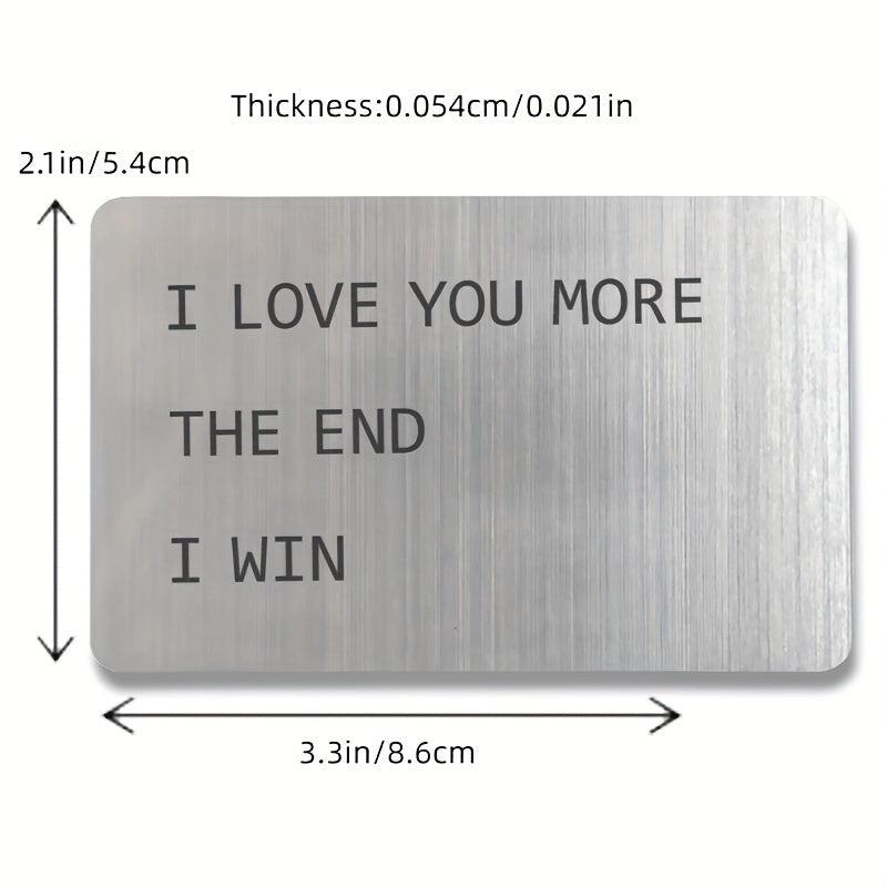 Anniversary Wallet Insert: I Love You More Engraved Keepsake For Him
