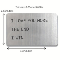 Anniversary Wallet Insert: I Love You More Engraved Keepsake For Him