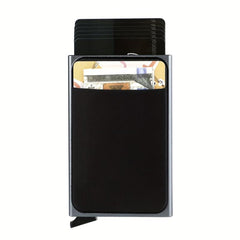 RFID Blocking Card Holder Aluminum Alloy Pop-up Credit Card Holder