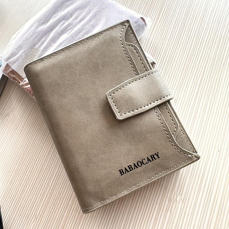 Men's Zipper Card Holder Short Wallet ID Window Hasp Leather