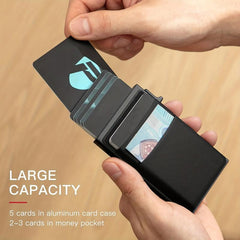 RFID Blocking Side Push Pop Up Card Holder Wallet for Men