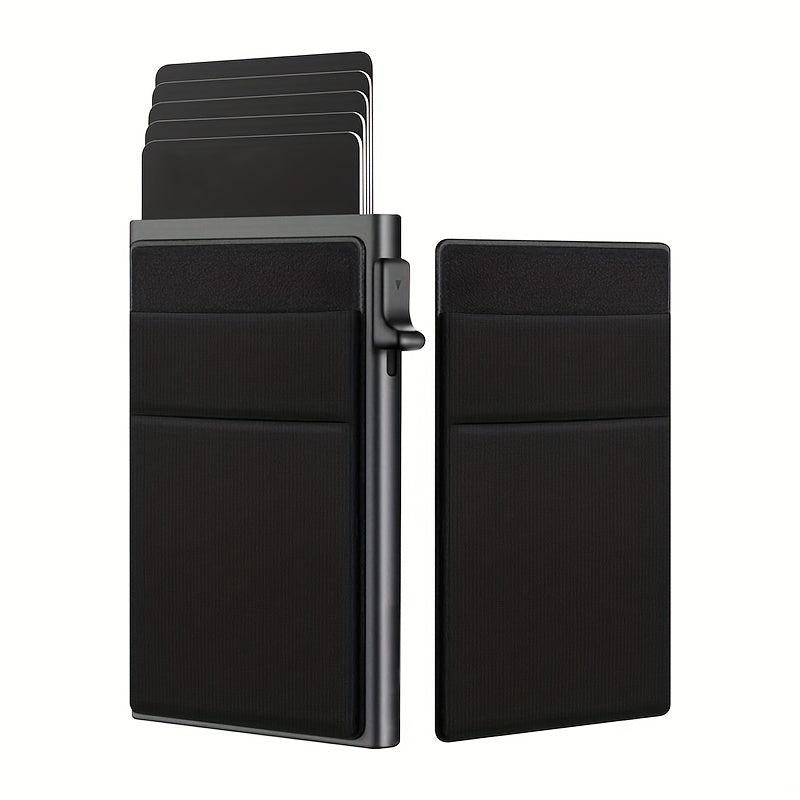 RFID Blocking Side Push Pop Up Card Holder Wallet for Men