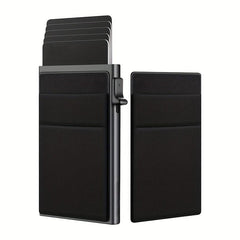 RFID Blocking Side Push Pop Up Card Holder Wallet for Men