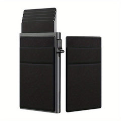 RFID Blocking Side Push Pop Up Card Holder Wallet for Men