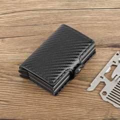 Carbon Fiber Men's Wallet RFID Anti theft Slim Wallet
