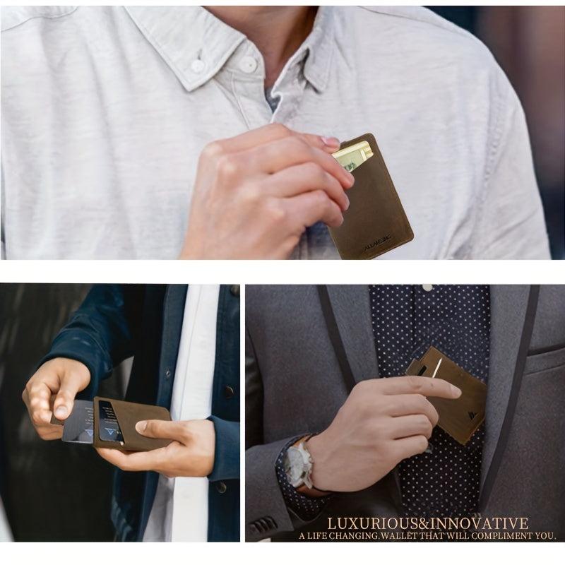 ALLANSING Slim Leather Wallet RFID Blocking Credit Card Holder