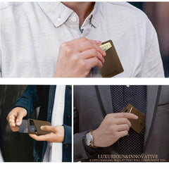 ALLANSING Slim Leather Wallet RFID Blocking Credit Card Holder