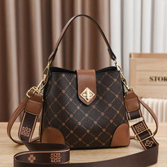 PU Leather Bucket Bag For Going Out Travel Shoulder Bag