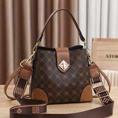 PU Leather Bucket Bag For Going Out Travel Shoulder Bag