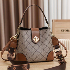 PU Leather Bucket Bag For Going Out Travel Shoulder Bag