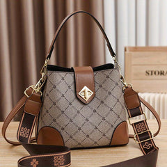 PU Leather Bucket Bag For Going Out Travel Shoulder Bag