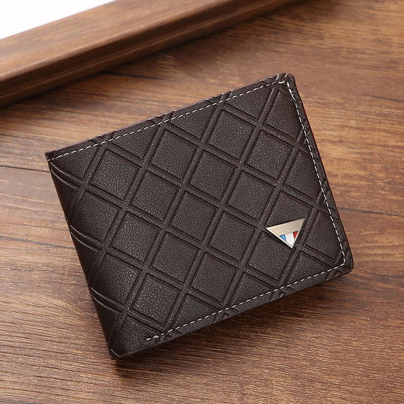 Men's Plaid Short Wallet Soft Coin Purse