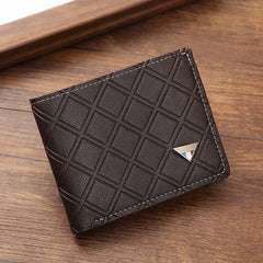 Men's Plaid Short Wallet Soft Coin Purse