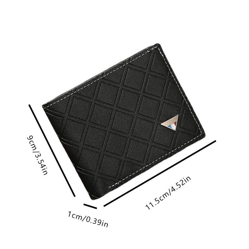 Men's Plaid Short Wallet Soft Coin Purse