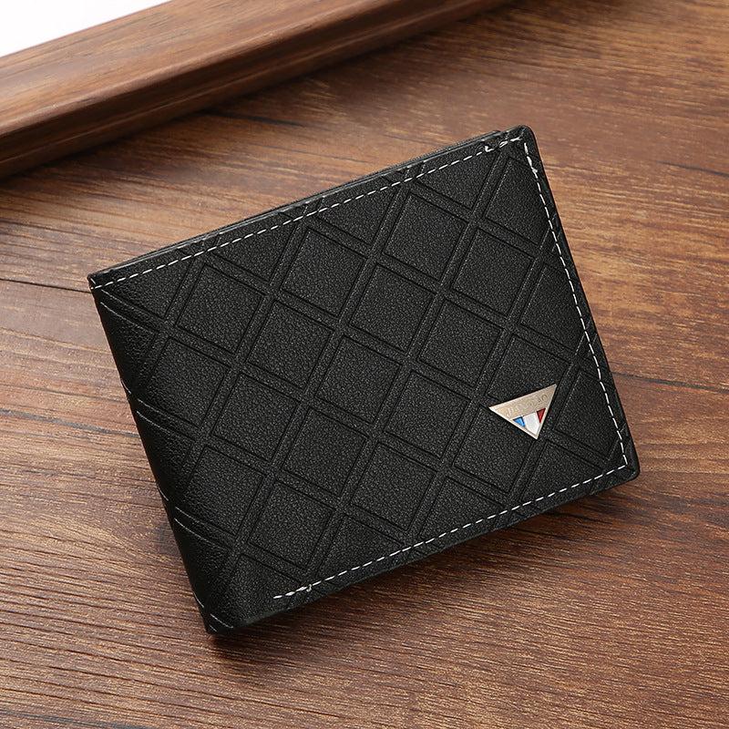 Men's Plaid Short Wallet Soft Coin Purse